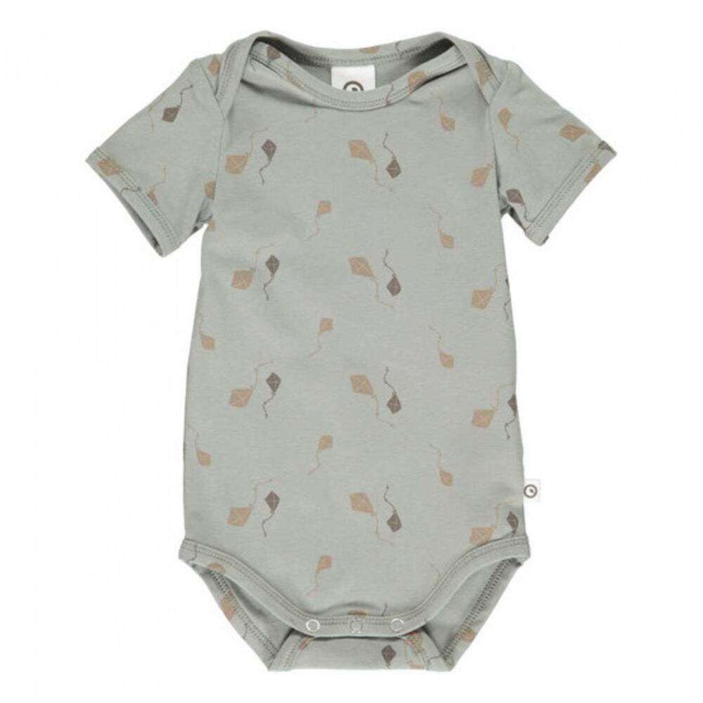 Musli Kites Green Short Sleeve Bodysuit Size 0-3 Months Organic Cotton